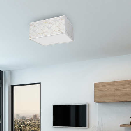Milagro - Lampa sufitowa SENSO White/Gold kwadrat 2xE27