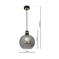 Milagro - Lampa wisząca OMEGA BLACK/GOLD 1xE27