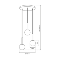 Milagro - Lampa wisząca PLAY BLACK 3xG9