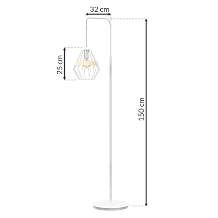 Milagro - Lampa stojąca CLIFF WHITE 1xE27
