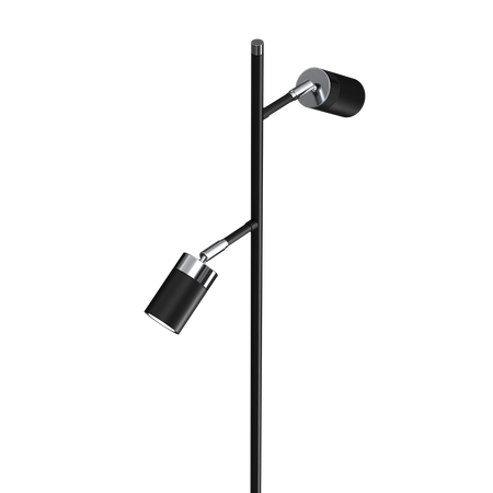 Milagro - Lampa podłogowa JOKER BLACK/CHROME 2xGU10