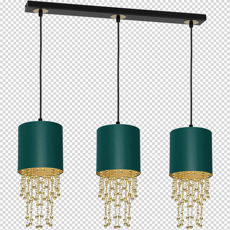 Milagro - Lampa wisząca ALMERIA GREEN/GOLD 3xE27