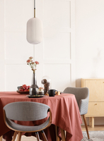 CRESTO lampa wiszaca biały+złoty 1x40W E27 klosz biały