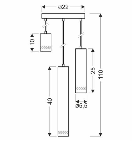 Tubo lampa wisząca czarny talerz 3x25w gu10 klosz mix drewniany
