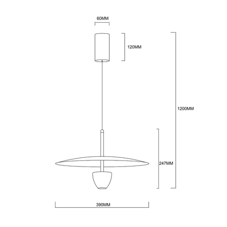 Lampa wisząca Ufo M czarna LED CCT