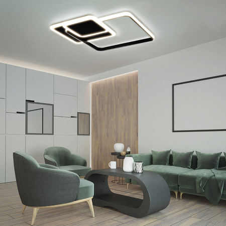 LAMPA SUFITOWA 72W CZARNA + PILOT DL-F06 TUNA