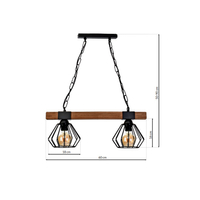 Milagro - Lampa wisząca ULF BLACK/WOOD 2xE27