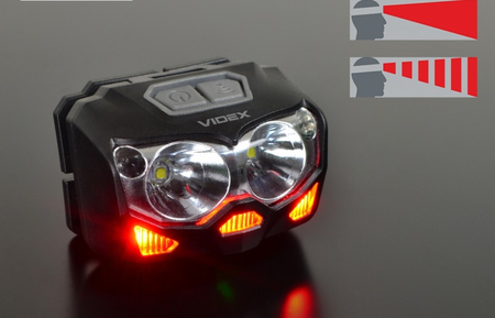 Latarka czołowa LED czujnik ruchu 2x5W 500lm IP65
