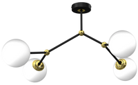Milagro - Lampa sufitowa JOY BLACK / GOLD 4xE14