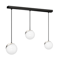 Milagro - Lampa wisząca SFERA BLACK/CHROME 3xE14