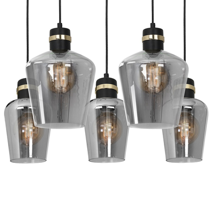 Milagro - Lampa wisząca RICHMOND BLACK / GOLD 5xE27  Prostokąt