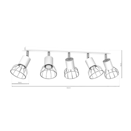 Milagro - Lampa Sufitowa Dante Silver 5x mini GU10