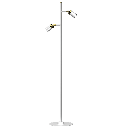 Milagro - Lampa podłogowa JOKER WHITE/GOLD 2xGU10