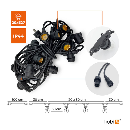 Girlanda MIMOSA 10m 20xE27 Kobi