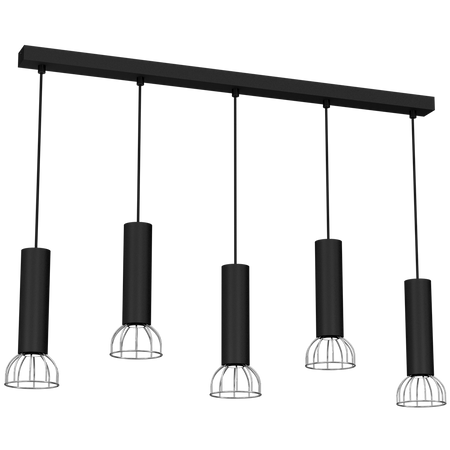 Milagro - Lampa Wisząca DANTE BLACK/SILVER 5x mini GU10