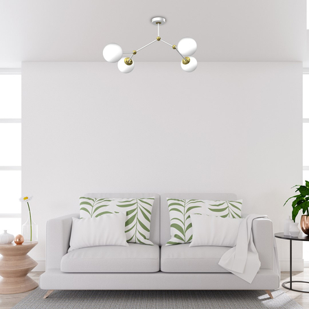 Milagro - Lampa sufitowa JOY WHITE / GOLD 4xE14