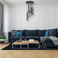 Milagro - Lampa wisząca MONZA BLACK/GOLD 7xG9 8W