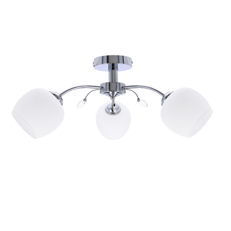 Candellux - Estar Lampa Sufitowa Chromowy 3X40W E27 Klosz Biały