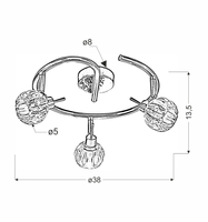BOMBOLA LAMPA SUFITOWA SPIRALA 3X40W G9 CHROM BEZ ŻARÓWEK