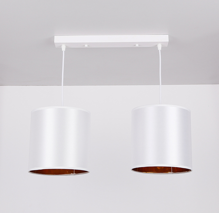 Atlanta lampa wisząca biały 2x40w e27 abażur biały