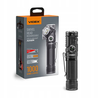 Latarka LED Videx 1000 Lumenów Barwa 5000K USB C IP66 Wielofunkcyjna VLF-A232R
