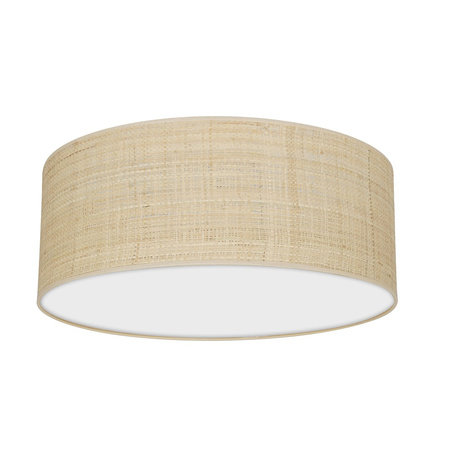 Milagro - Lampa sufitowa MARSHALL WHITE / RATTAN 2xE27 Ø40cm