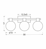 Maldus lampa kinkiet chromowy 3x40w g9 klosz biały