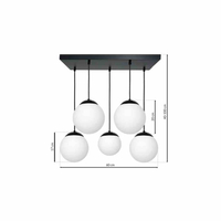 Lampa wisząca LIMA BLACK 5xE14