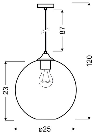 EDISON LAMPA WISZĄCA 25 1X60W E27 BURSZTYNOWY + ŻARÓWKA