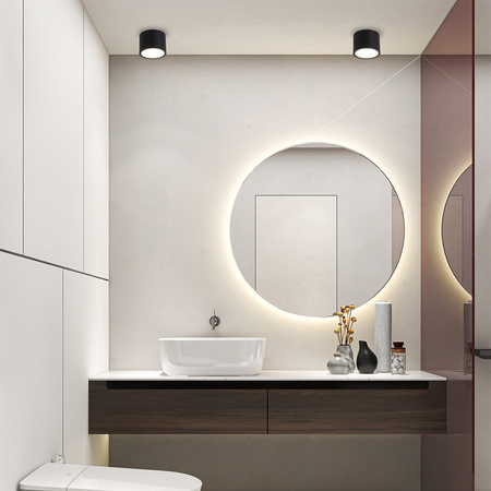 Oprawa Sufitowa Natynkowa Kendal 6cm Czarna Wodoszczelna Klasa IP65 GX53