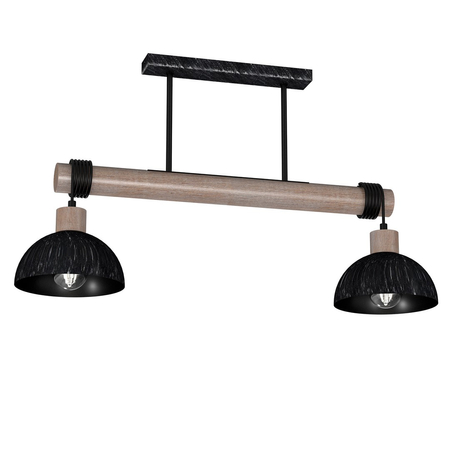 Milagro - Lampa wisząca ERIK Sawn black/Patinated wood 2XE27