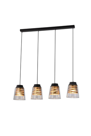 Candellux - Fresno Lampa Wisząca Czarny 4X60W E27 Klosz Bezbarwny