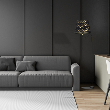 Milagro - Lampa stojąca HERMES Black/Gold 1xE27
