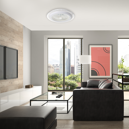 Milagro - Plafoniera LED ZONDA WHITE 48W z wentylatorem
