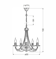 Candellux - Muza Lampa Wisząca 5X40W E14 Patyna