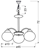 Candellux - Tobago Lampa Wisząca 3X60W E27 Satyna