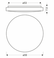TENS lampa sufitowa plafon drew. 48W LED 3000/4000/6000K 59cm klosz biały, pilot