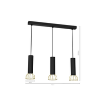 Milagro - Lampa wisząca DANTE Black/Gold 3x mini GU10