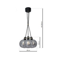 Milagro - Lampa wisząca OMEGA BLACK/GOLD 3xE27
