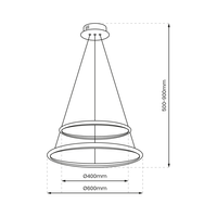 Milagro - Lampa wisząca ROTONDA CHROME 51W LED