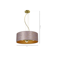 Milagro - Lampa wisząca ZIGGY PINK Gold/Pink 3xE27
