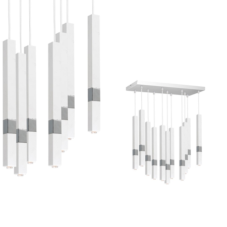 Milagro - Lampa wisząca CASTRO WHITE / CHROME 11xG9