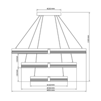 Lampa wisząca Plum 80 cm 60 cm 40 cm czarno-transparentna LED CCT