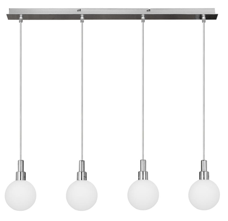 Maldus lampa wisząca chromowy 4x40w g9 klosz biały