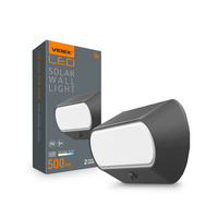 Lampa Solarna Kinkiet Ścienna z Czujnikiem Ruchu Czarna 500 Lumenów 5000K VL-BHSO-001-S