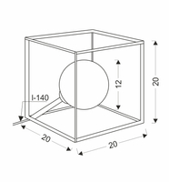 LAMPA STOŁOWA WEERT 1 CZARNY ZŁOTY 20x20x20