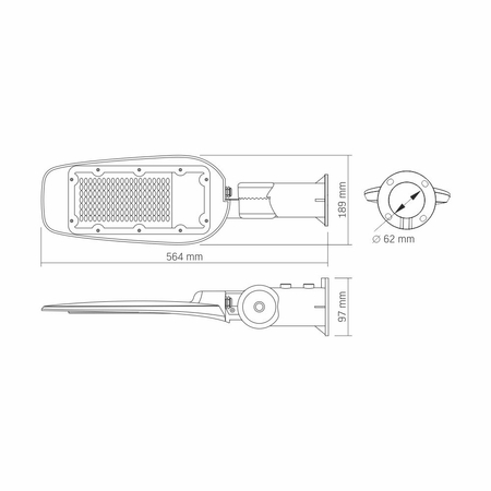 Lampa uliczna LED Videx Leya 100W obrotowa