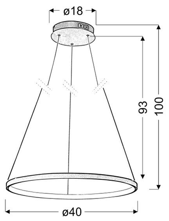 LUNE LAMPA WISZĄCA 40 OKRĄGŁY 25W LED 4000K CHROM
