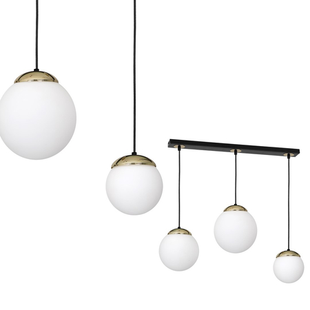 Milagro - Lampa wisząca SPARTA BLACK / GOLD 3xE14