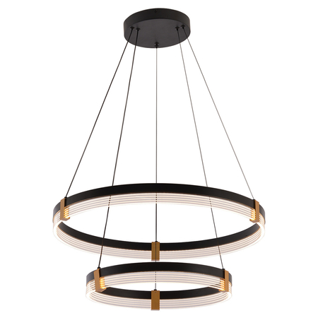 Lampa wisząca Plum 60 cm 40 cm czarno-transparentna LED CCT